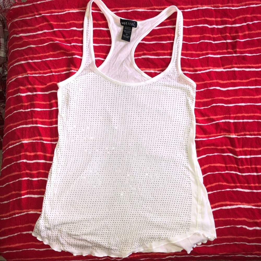 💥FREE WITH PURCHASE White Beaded Tank